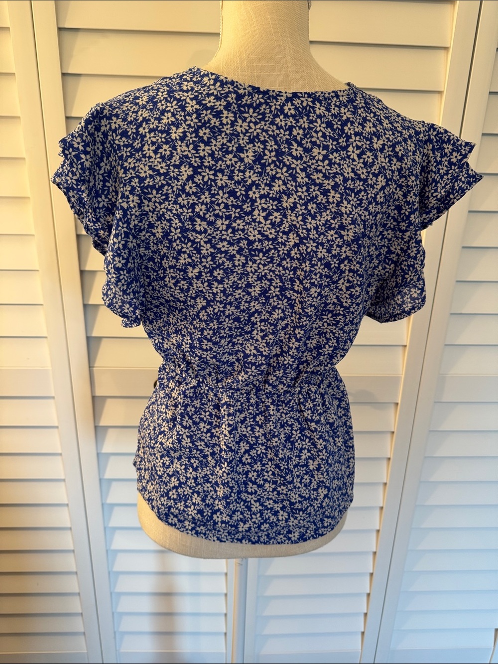 Monteau Fauz Wrap Peplum Top - Picture 3 of 9